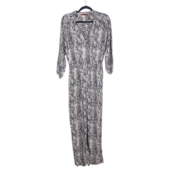 Tamara Mellon $1195 Snakeskin Python Cotton Silk One Piece Jumpsuit SZ 4 - Picture 1 of 12